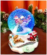 снежный шар / шар со снегом / новогодний снежный шар с музыкой и подсветкой / полет санты 12х15 логотип