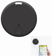 gps tracker with loss protection smart tag round wireless bluetooth 5.0 tracker - black logo