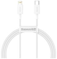 кабель baseus superior series fast charging data cable type-c to lightning pd 20w 1 м, цвет белый (catlys-a02) логотип