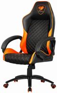 gaming chair cougar fusion, upholstery: imitation leather, color: black/orange логотип