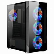 ginzzu cl280 case fan 4*12cm rgb, controller remote crc6, tempered glass hinged with magnetic lock logo
