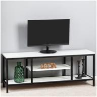 tv stand frame ldsp white embossing, black. metal. 1100x420x290 logo