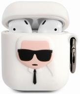 karl lagerfeld silicone case with ring for airpods, white логотип