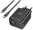 🔌 hoco n18 phenomenon 65w 3-port (2c1a) charger set with black type-c to type-c compatibility logo