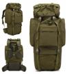 men's tactical camouflage hunting backpack for fishing, military, tourist, 80 liters, airsoft, bag, large. logo