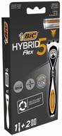 reusable razor bic flex 5 hybrid, black logo