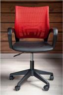 компьютерное кресло hesby chair 2 офисное, обивка: сетка/текстиль, цвет: черный/красный логотип