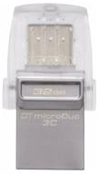 flash drive kingston datatraveler microduo 3c 32 gb, silver logo