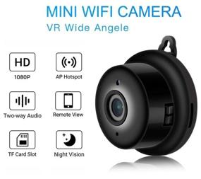 img 4 attached to Mini Video Camera mini XR70 WiFi Smart Camera IP Wireless / Transfer Video to Smartphone / Microphone & Speaker / Night Shooting / Black