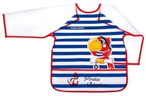img 3 attached to Canpol Babies Apron bib with sleeves "Pirates", 36m , blue/red parrot