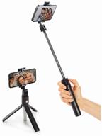 floglass | monopod triple with bluetooth remote for selfie k07 (selfie stick) /photo and video tripod, black logo