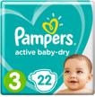 pampers diapers active baby-dry 3, 6-10 kg, 22 pcs. logo