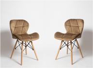 set of 2 kitchen chairs sc-026 beige velveteen (g062-11) logo