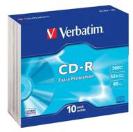 cd-r verbatim 700mb 52x extra protection 10 pcs. slim case logo