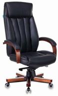 executive computer chair: bureaucrat t-9922walnut - genuine leather upholstery, black color logo