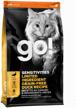 dry cat food go! sensitivities limited ingredient, grain free, for sensitive digestion, with duck 1.36 kg logo
