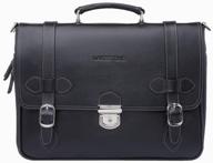 briefcase men lakestone belmont, genuine leather, black logo