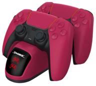 charging station for 2 gamepads with charge indicators playstation dualsense 5, red, tp5-0515r logo
