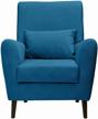 armchair liberty upholstered material: velor mazerati blue logo