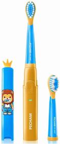 img 3 attached to 🦷 Blue PECHAM Kids Smart Sonic Toothbrush - Enhance Dental Care