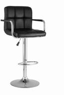 chair stool group malawi, metal/faux leather, color: black logo