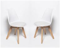 set of chairs for the kitchen of 2 pieces. sc-034 white logo