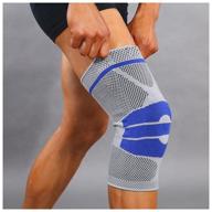 caliper bandage fixator on the knee joint with reinforced silicone protection and stiffeners knee, size s gray logo