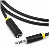 gcr audio extension 2.0m jack 3.5mm/jack 3.5mm black, yellow border, ultraflexible, m/f, premium, screen, stereo logo