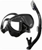 mask and snorkel tusa sport ucr-1625 set for swimming black logo