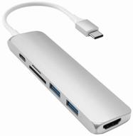 usb-c adapter satechi type-c slim multiport adapter v2 color silver. логотип