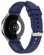 silicone strap for samsung galaxy watch 4 classic 46mm, watch 4 classic 42mm, watch 4 44mm, watch 4 40mm - blue logo