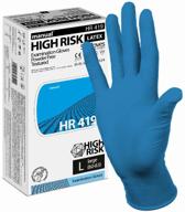 examination gloves heliomed manual high risk hr419, 25 pairs, size: l, color: blue logo