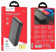 external battery 20000mah with quick charging qc 3.0 pd hoco j87a - black logo