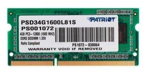 img 4 attached to Patriot Memory SL 4GB DDR3L 1600MHz SODIMM CL11 PSD34G1600L81S - High Performance RAM for Ultimate Computing
