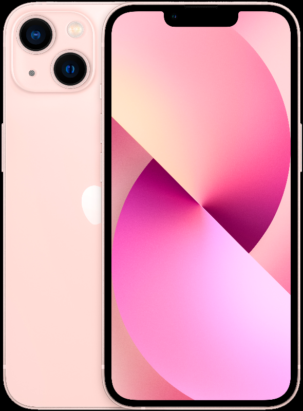 smartphone apple iphone 13 mini 128 gb, nano sim+esim, pink logo