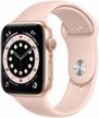 apple watch series 6 40mm aluminum case cellular, gold/pink sand logo
