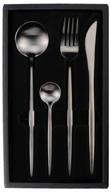 xiaomi cutlery set maison maxx stainless steel modern flatware 4pcs black 4pcs logo