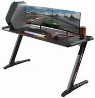 computer table (for gamers) eureka z60 with rgb backlight, black logo