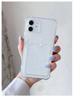 📱 av-retail silicone transparent case with card pocket for iphone 11: reinforced shock proof protection logo