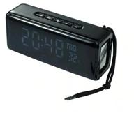 🔊 tg portable speaker with clock, alarm clock, bluetooth, usb, microsd - compatible with ipod, iphone, android - black logo