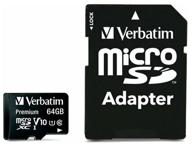 verbatim microsdxc 64 gb class 10 uhs-i r 90 mb/s sd card logo