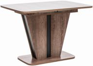 extendable table leset bari, sacramento oak, anthracite logo