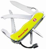 knife multifunctional victorinox rescue tool with sheath yellow/red logo