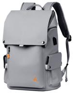 urban men's waterproof backpack for laptop 15.6", with usb port, 43x30x15 cm, gray logo