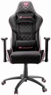 computer chair cougar armor one eva gaming chair, upholstery: imitation leather, color: black/pink logo