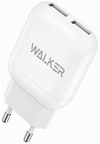 img 4 attached to Phone charger, 2 USB connector by 2.1A, power 10W, WALKER, WH-33, white / network charging on android, power supply on iPhone