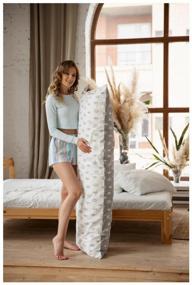 img 4 attached to White-Grey Crowns Body Pillow Sleep Pillow 150x50 cm / Dakimakura with Removable Pillowcase