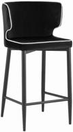 semi-bar chair mateo with edging, black velor logo