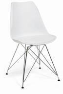 стул tetchair tulip iron chair (ec-123), металл/искусственная кожа, цвет: белый логотип