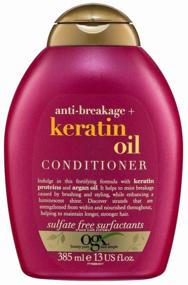 img 3 attached to OGX кондиционер Anti-Breakage Keratin Oil для поврежденных волос, 385 мл